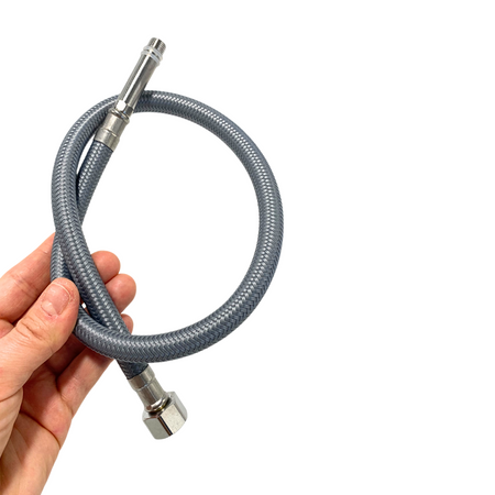 Anschlussschlauch für Balneo PEX Wasserhahn in geflochtenem grau 3/8" x M10 50 cm