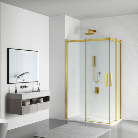Balneo Rio Schiebe-Duschkabine 80 x 100 cm, golden, transparent