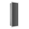 Schowek na szczotkę WC Balneo Wall Box Brush L Black Glass lewy do wbudowania w ścianę ze stali nierdzewnej