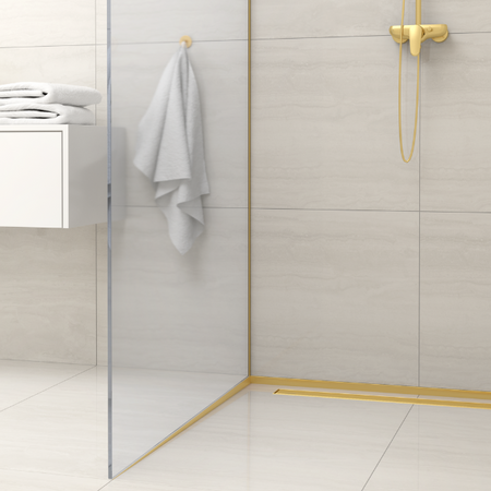 Balneo Gefälleleiste Gold für Glas links 120 cm