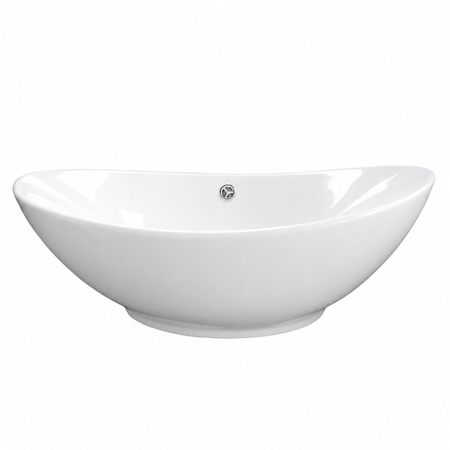 Aufsatzwaschbecken Balneo Zerra 59 x 39 cm weiß aus Keramik