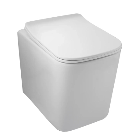 Balneo Unterputz-WC-Set, Fix-Frame Standard-Rahmen mit weißer Luga-WC-Schüssel und einer Taste Ihrer Wahl