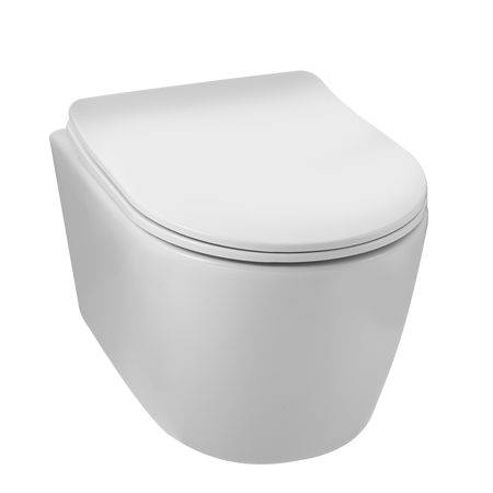 Balneo Luxa Wand-WC rimless weiß ohne Spülrand mit Softclose-Absenkautomatik-Sitz aus Duroplast