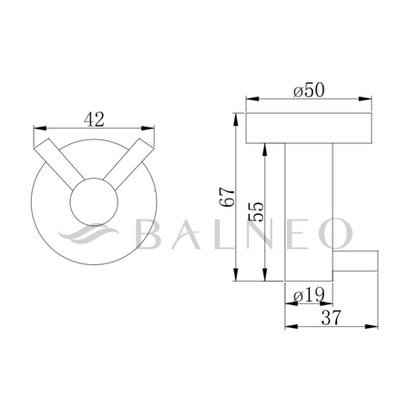 Balneo Qube Chromhaken Modell 2