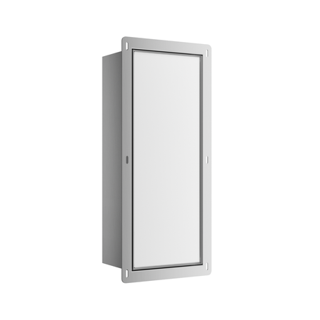Balneo Wall Box Brush S White Glass WC-Bürsten-Schrank rechts, Unterputz, Edelstahl