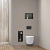 Schowek na szczotkę WC Balneo Wall Box Brush L Black Glass lewy do wbudowania w ścianę ze stali nierdzewnej