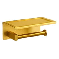 Papierhalter mit Telefonablage Balneo Qube gold