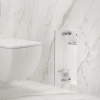 Schowek na szczotkę WC Balneo Wall Box Brush L White Glass lewy do wbudowania w ścianę ze stali nierdzewnej