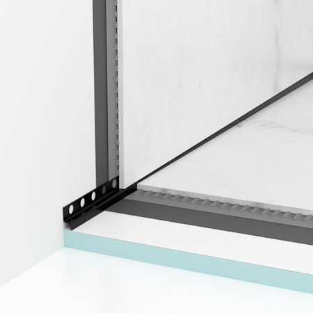 Balneo Gefälleleiste Schwarz Wandmontage links 120 cm