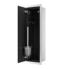 Schowek na szczotkę WC Balneo Wall Box Brush L Black Glass lewy do wbudowania w ścianę ze stali nierdzewnej