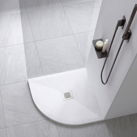 Verbundduschwanne Balneo Stone Tray 90 x 90 x 2,5 cm weiß flach halbrund