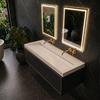 Waschbecken Veloria Coco White Solid Surface mit linearem Ablauf 140 cm
