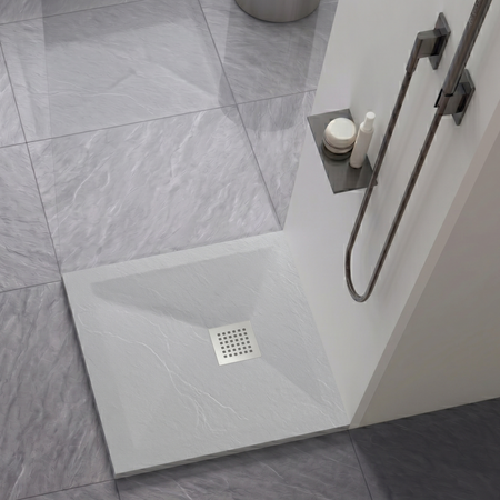 Verbundduschwanne Balneo Stone Tray 80 x 80 x 2,5 cm hellgrau flach quadratisch