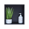 Balneo Wall Box One Black Nischenablage 30 x 30 x 10 cm schwarz aus Edelstahl mit Rand