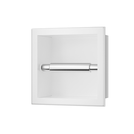 Papierhalter Balneo Wall Box Paper 1 White weiß unterputz aus Edelstahl