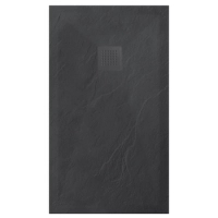 Komposit-Duschwanne Balneo Stone Tray 100 x 80 x 2,5 cm dunkelgrau flach rechteckig