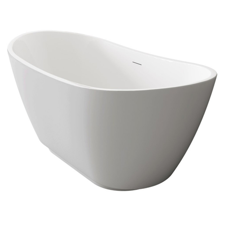 Freistehende Badewanne Balneo PARMA NO RIM 170 x 72 cm weiß/grau Acryl mit Rahmen aus Edelstahl und 6 Stabilisierungsfüßen, mit Überlauf und weißem Stopfen