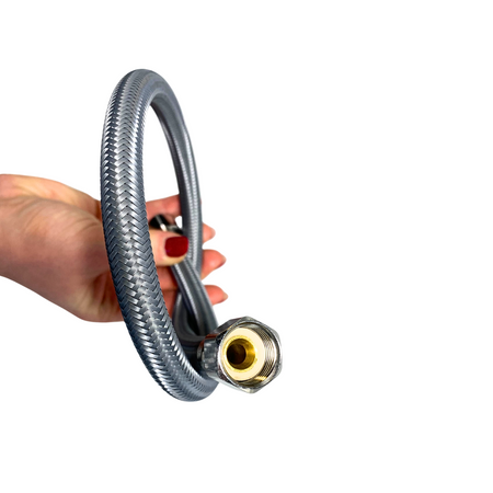 Grauer geflochtener Balneo PEX-Anschlussschlauch 3/8" x 3/8" 40 cm