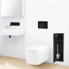 Schowek na szczotkę WC Balneo Wall Box Brush L Black Glass lewy do wbudowania w ścianę ze stali nierdzewnej