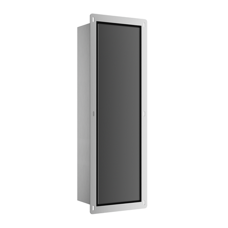 Balneo Wall Box Brush L Black Glass Bürstenstauraum für WC, rechts, zum Einbau in die Wand, aus Edelstahl
