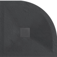 Verbundduschwanne Balneo Stone Tray 90 x 90 x 2,5 cm dunkelgrau flach halbrund