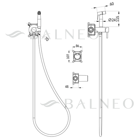 Balneo Cascade Modell 2 Bidetarmatur shiny gold