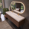 Waschbecken Veloria Coco White Solid Surface mit linearem Ablauf 140 cm
