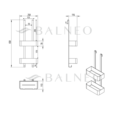 BALNEO Duschablage MARELLO BLACK