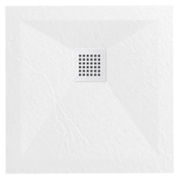 Komposit-Duschwanne Balneo Stone Tray 90 x 90 x 2,5 cm weiß flach quadratisch