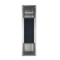 Balneo Wall Box Papierhalter 2 Gun Metal mit Ablage in der Wand in Edelstahl eingebaut