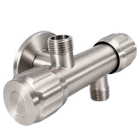 Eckventil mit Keramikkartusche Modell 5 INOX 1/2 x 3/8 x 3/8