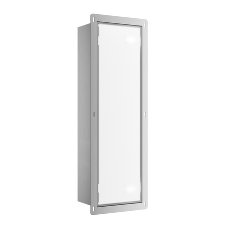 Balneo Wall Box Brush L White Glass WC-Bürstenfach rechts, Unterputz-Einbau aus Edelstahl
