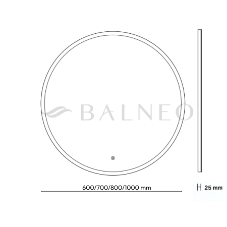 Balneo Moon runder beleuchteter Spiegel 60 cm