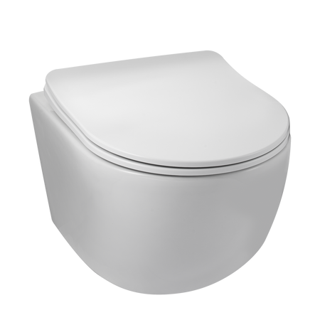 Balneo Luna Wand-WC rimless weiß ohne Spülrand mit Softclose-Absenkautomatik-Sitz aus Duroplast